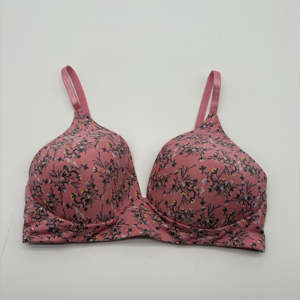 Daisy Fuentes 38C Push Up T-Shirt Bra Dusty Rose Floral Print